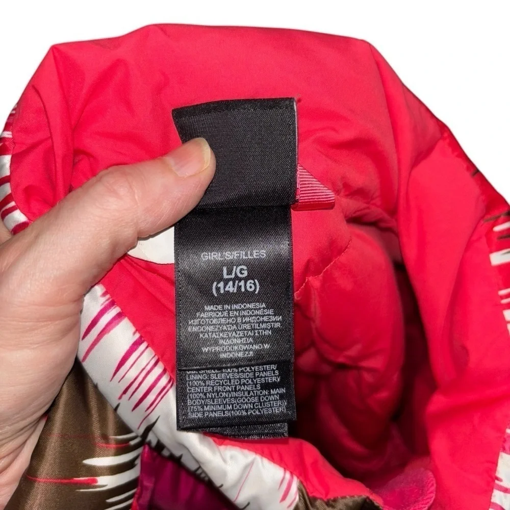 The North Face Girl's L Large (14-16) Quilted Puffer Jacket Down Filled Full Zip